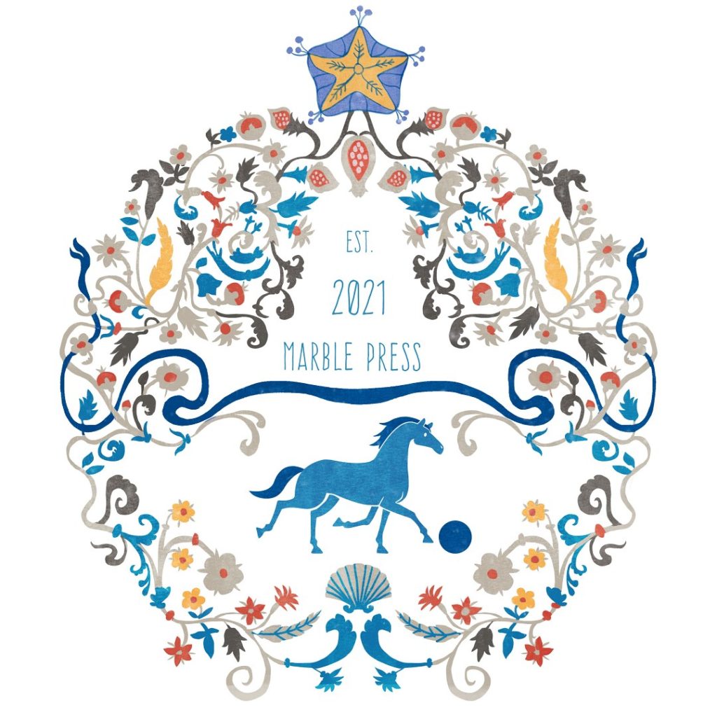 Marble press decorative crest and taltos horse logo